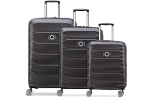 DELSEY PARIS Lot de 3 valises pour homme et femme | Trolleys de voyage 50 x 32 x 78 cm en polycarbonate robuste de qualité supérieure | Extensible et poignée télescopique | Série Meteor