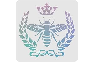 FINGERINSPIRE Stencil Corona d'alloro con Corona d'api 30x30 cm Plastica Foglie di Gingko Disegno Stencil per Pittura Set di Modelli per Pittura, Cottura al Forno, Artigianato, pareti, mobili