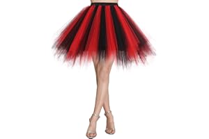 Wedtrend Jupe Courte Tutu Danse en Tulle Style Rétro Carnaval Halloween Noël Multicolore