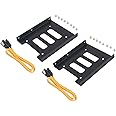 SSD Mounting Bracket, TanQY 2 Pack SSD Bracket 2.5" to 3.5" SSD HDD Metal Mounting Bracket Adapter Hard Drive Holder for PC SSD(Bracket+Sata III Cable)