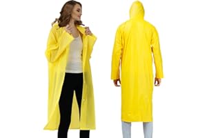 STEK Raincoat Rain Poncho for Men Women, Waterproof Travel Rain Coat Rain Jacket Reusable EVA Hooded Lightweight Rain Cover Rainwear Emergency with Hood and Sleeves for Cycling Outdoor Camping Hiking