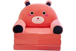 PUNELE Cushion Plush Sofa Cover, Foldable Children's Sofa Chair Cover, 2 in 1 Multicolor with Soft Velvet Fabric for Kids,Without Inner PP Cotton(Pink)