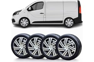 SOLIP 16" wheel trims, Hubcaps, Set of 4 for Vauxhall Vivaro, Citroen Dispatch from 2016,Peugeot Expert from 2016,Renault Trafic,Alloy wheels look covers (not for Boxer,Relay,Master)
