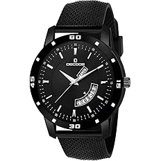 Decode Analogue Men's Watch (Black Dial Black Colored Strap)
