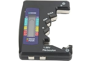 Cyfrowy Miernik Pojemności Baterii Ekran LCD Uniwersalny D C N AAA 9V 1.5V Przycisk Komórki Analizator Baterii Sprawdzanie Baterii Węglowo-Cynkowe Baterie Alkaliczne i Akumulatory (czarny)