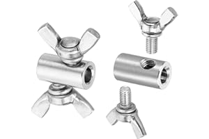 PATIKIL Morsetto per Cavo 5mm Foro Filo Corda Mollette, 2pz 304 Inossidabile Acciaio Singolo Foro Mano Intrecciato Filo Morsetti Elementi fissaggio Viti per Acciaio Filo, Argento