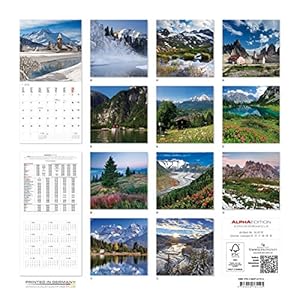 Alpha Edition 16.0119 Alpi Calendario da Muro 2016, 30 X 60 cm Aperto