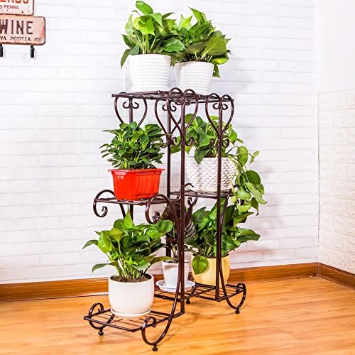 Iron flower racks balcony staircase plant stand multi-tier pot rack floor model modern simple creative for outdoor/indoor-B 70*80*24cm
