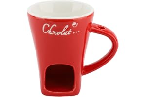 Huairdum Keramisk Fonduekopp med Värmegaffel för Ljus, Smältmugg för Choklad för Ost, Buljonger, Efterrätter, Tål Diskmaskin