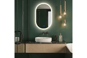 ARTFORMA Badrumsspegel LED Oval 80 x 50 cm - Utan Ram | Spegel med Belysning | Justerbar Ljusfärg
