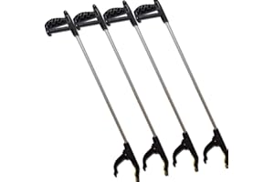 A.I.E 4 Greifzangen, Müllzangen, Greifer, Greifhilfen, Zangen aus Alu mit Magnet