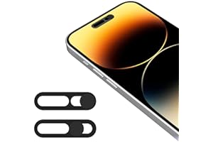 EYSOFT Lot de 2 Coques pour caméra Avant, Webcam Compatible avec iPhone 14Pro/14 Pro Max/15/15Plus/15Pro/15Pro Max, protège la Vie privée et la sécurité, n'affecte Pas Face ID, Noir