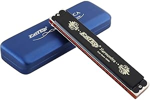 East Top 24 trous Tremolo Harmonica Key of C, Harmonica professionnel pour adultes, musiciens de groupe et étudiants (T2406K-C)