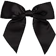 7Rainbows 20pcs Boutique 1-1/2" Black Satin Ribbon Bows for Craft Sewing Scrapbooking Wedding and Gift Wrapping