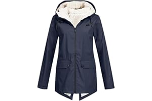 Générique Parka Imperméable Femme Manteau D'hiver Capuche Fourrée Coupe-Vent Zippé Veste Extérieur Chaude Mode Vetement Femme Grande Taille