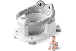 Farnirvana Siège de Bain pour Bébé, Anneau de Bain Bébé Antidérapante de 6 Mois et Plus, Baby SièGe Bain Ergonomique, Avec 4 Ventouses, pour Les Cadeaux de Naissance des Tout-nés (Gris)