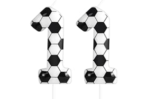 Zolunu Soccer Themed 11th Birthday Cake Candle, Number 11 Candle, Sport-Themed Party Decorations Supplies