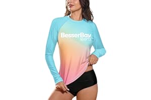 BesserBay Womens Long Sleeve Swimming Summer Sun Protection Quick Dry UV Rash Guard S-XXL