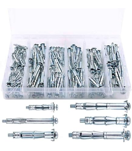 Glarks 60-Piece Heavy Duty Zinc Plated Molly Bolt Wall Anchor Set – 1/8” X 35/46/59mm For Hollow Walls, Drywall, Tile & More