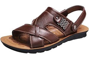 GENERIC Fashion Shoes Beach Slippers Outdoor Men's Breathable Sandals Slides Leather Men's sandals Sandals for Men Size 9