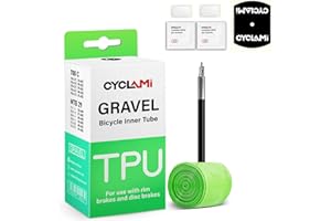 CYCLAMI 2PCS TPU Gravel Inner Tube 700C x 32"-47" Gravel & 29" MTB Bike Compatible with 700 x 32C-47C Road Bike 29'' Mountain Bike,FV 45mm/65mm(Include 2 Tyre levers)