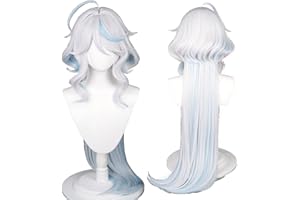 UTIEHD Anime Cosplay Perücke, Genshin Impact Perücke, mit zwei Perückenkappen, für Halloween, Party & etc. (Furina Cosplay)