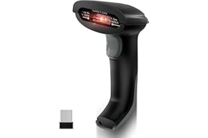 JRHC Scanner de codes-barres 2,4 G sans fil 1D laser automatique lecteur de codes-barres portable avec récepteur USB pour magasin, supermarché, entrepôt