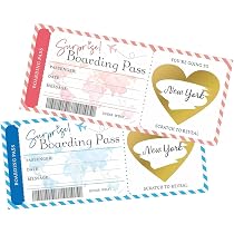 2 Biglietti Viaggio Sorpresa Da Grattare Color Platino, Formato 20x9 Cm, Regalo Originale Per Anniversario, Natale E Proposte