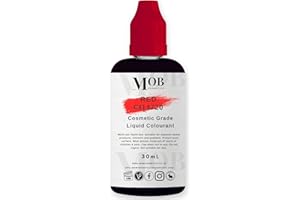 MOMENTS OF BLISS COSMETICS Double Concentrated Cosmetic Liquid Dyes Colourant Soap Colouring Colour for DIY Soap Making Bath Bomb Making Skin Safe (Red, 30ml)