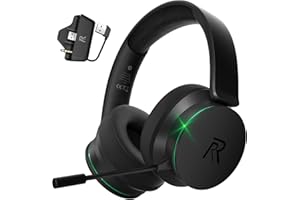 GVYUGKE Wireless Gaming Headset for Xbox Series X|S, Xbox One, PS5, PS4, Noise Cancelling Bluetooth 5.3 Wireless Gaming Headphone, PC Headset with Microphone, 3D Surround Sound, 45H Battery, Black Green Color