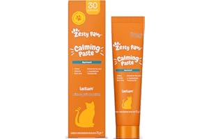 Pâte apaisante pour Chats Zesty Paws | Calme | Relaxation | Aide Les Chats à se Sentir à l'aise | Lactium | Extrait de thé Vert L-théanine | Vitamine B1 | Saveur de Poisson véritable | 75 g