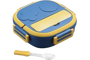 UxradG - Fiambrera para niños, caja Bento de acero inoxidable aislada con cuchara, a prueba de fugas, recipiente para aperiti