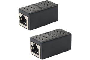 HKSMAN 2Pcs RJ45 Coupler,Cat7 Cat6 Cat5 RJ45 8P8C Network Keystone Jack In-Line Coupler,Extend The Length of A Ethernet Patch Cable. (1 to 1 coupler)
