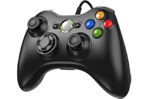 Diswoe Controller für PC Xbox 360, PC-kabelgebundener Controller mit USB Verbessertes Design Ergonomischer Kabelcontroller für Xbox 360 Slim und Windows XP/Vista/7/8/8.1/10/11