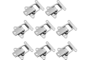 CJHZQYY Stainless Steel Tension Clasp, Small Lever Lock, Cap Lock, Box Lock for Case Box, Toolbox, Drawer (Pack of 8)