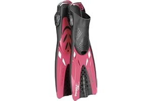 CRESSI Tonga Adjustable Short Fins Set With Full Face Mask, Wide Vision Baron - Ideal for Snorkeling, Swimming, Adults