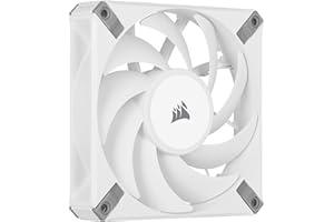 Corsair AF120 ELITE, High-Performance 120mm PWM Fluid Dynamic Bearing Fan with AirGuide Technology (Low-Noise, Zero RPM Mode Support) Single Pack - White