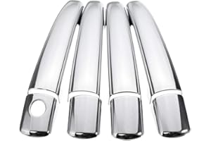 Viviance 8 PCS Accessoires de Voiture Garniture chromée Poignée de Porte Housse Compatible avec Peugeot 08-10 207 308 407 Compatible avec Citroen C4 C6 C4 Picasso