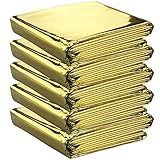 5 x High Quality Individually Packaged Gold Colour Emergency Foil Survival Blankets - Reflective to Maintain Body Heat