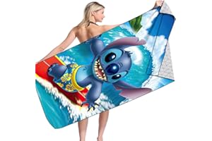 FYDZBSL Stitch Asciugamano da Bagno Asciugamano ad Asciugatura Rapida Spiaggia in Microfibra Asciugamano Stitch per Bambini Adolescenti Adulti da Asciugamano da Spiaggia in Cotone 75 x 150 cm(A)