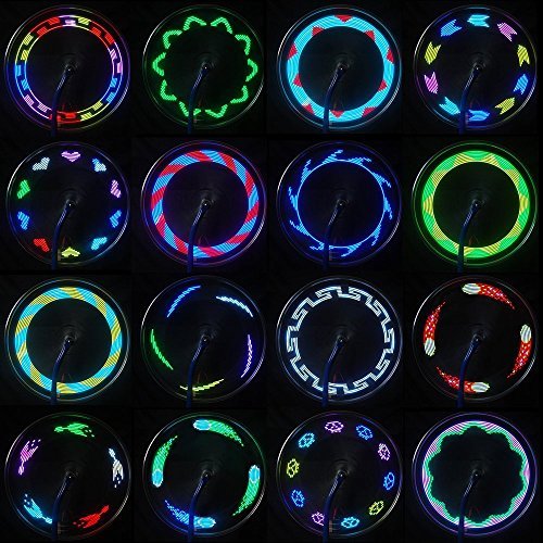 Helles Fahrrad-Rad-Lichter – Wasserdichtes 14 LED Speichen-Licht für Nachtreiten mit 30 verschiedenen Muster-Änderungen - 4