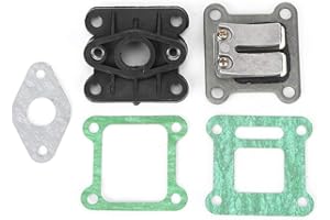KIMISS Carburateurs, Carburateur Pocket Bike 2 Temps 49cc Reed Valve Reeds Block Boite A Clapet Kit Admission Tuning Vergaser Flange