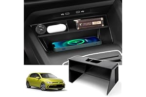 Karltys Center Console Organizer for VW Volkswagen Golf GTI R MK8 2022 2023 2024 Accessories Center Console Insert Tray Secondary Storage Box with Non-Slip Silicone Mat