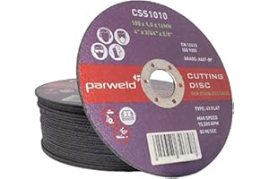 (Pack OF 20) dünne Parweld (10,16 cm) 100 mm x 1 mm Inox Trennscheiben - Metall BREMSEN Rollenschnitt 16 mm Bohrung