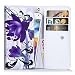 Produktbild Handytasche / Handyhülle inklusive Brieftasche mit Kreditkartenfächern für HTC One M7 & M8 , Desire 510 610 Eye , Huawei Ascend G610 G620s G630 G700 G750 P7 G7 , LG G3 E986 Optimus G Pro G Pro Lite Dual SimLila Blumen