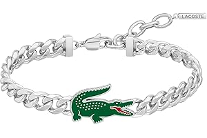 Lacoste Bracelet Chaîne Homme en Acier Inoxydable – Finition Argent ou Doré – Collection ARTHOR