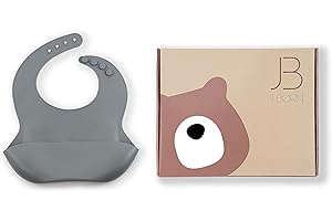 j. børn Silikon Lätzchen mit Auffangschale, Abwaschbare Sabberlätzchen Baby, Wasserdichtes Babylätzchen BPA-frei, Babylatz für Jungen und Mädchen in schöner Geschenkverpackung