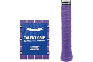 G-Lueck 12er Set Tennis Overgrip Talent Grip mit Perforation | 0,50-0,60mm Stärke | Griffband für Squash Badminton Schläger mit Selbstklebendem Abschlußband | sehr griffig, Anti-Rutsch