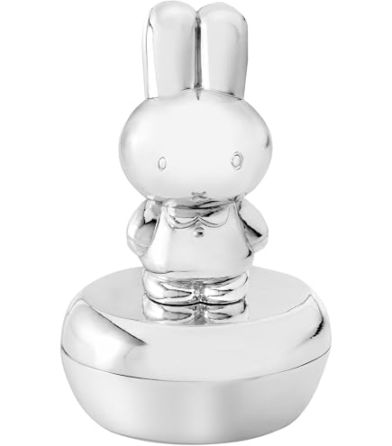 Miffy Sparschwein Aus Versilbertem Metall – Süßes Hasen-Spardose, Für Kinder, Mit Gravur Möglich