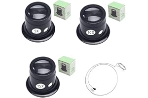MIKIULY Monocolo Orologiaio, Lente Orologiaio, Lente Ingrandimento Orologiaio, Lente Ingrandimento Gioiellieri, Monoculare Lente D'Ingrandimento, Lente D'ingrandimento 5X 10X 15X, Per Orologi, Gioielli